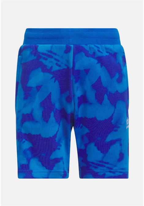 Blue sports shorts for children with all-over print ADIDAS ORIGINALS | IT7308.